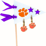 Color Shout Clemson University Pennant Pair Earring Set