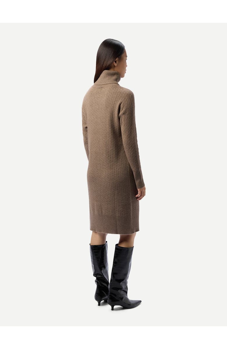 Gobi Cashmere Seamless T-Neck Cashmere Dress, Alternate, color, Taupe