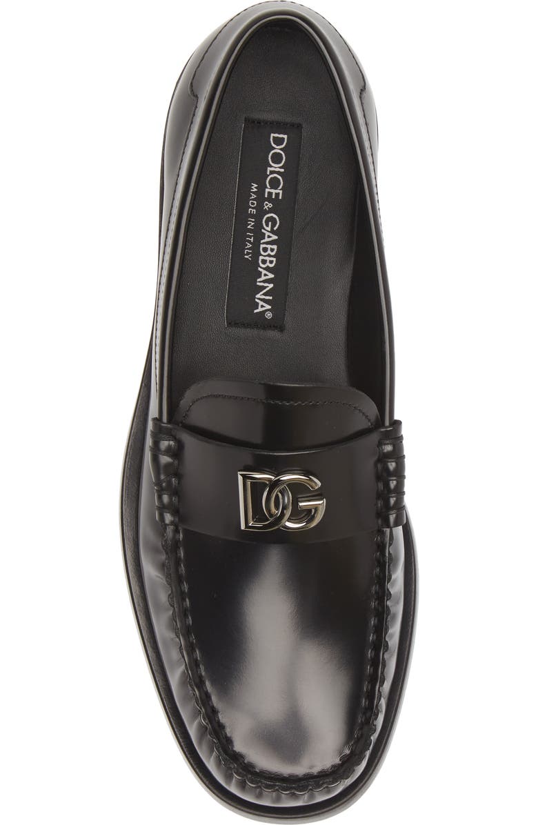 Dolce&Gabbana Logo Moc Toe Loafer, Alternate, color, Nero