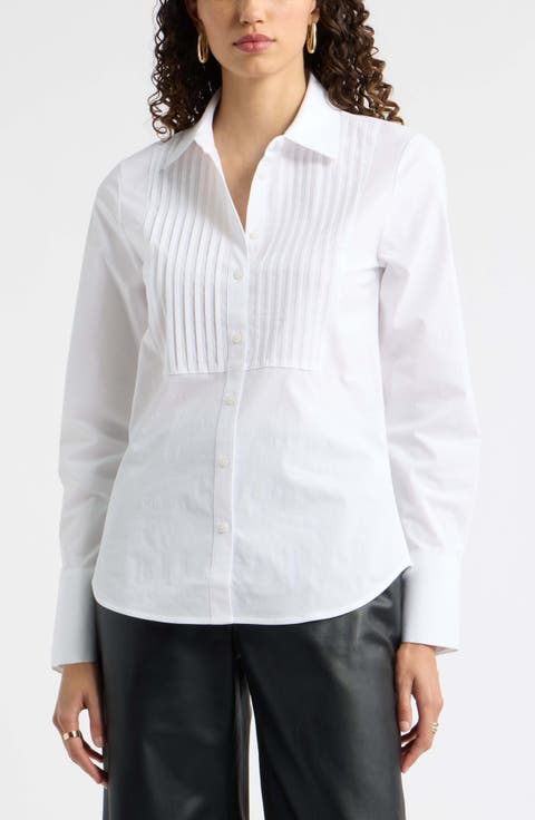 Pintuck Poplin Tuxedo Shirt