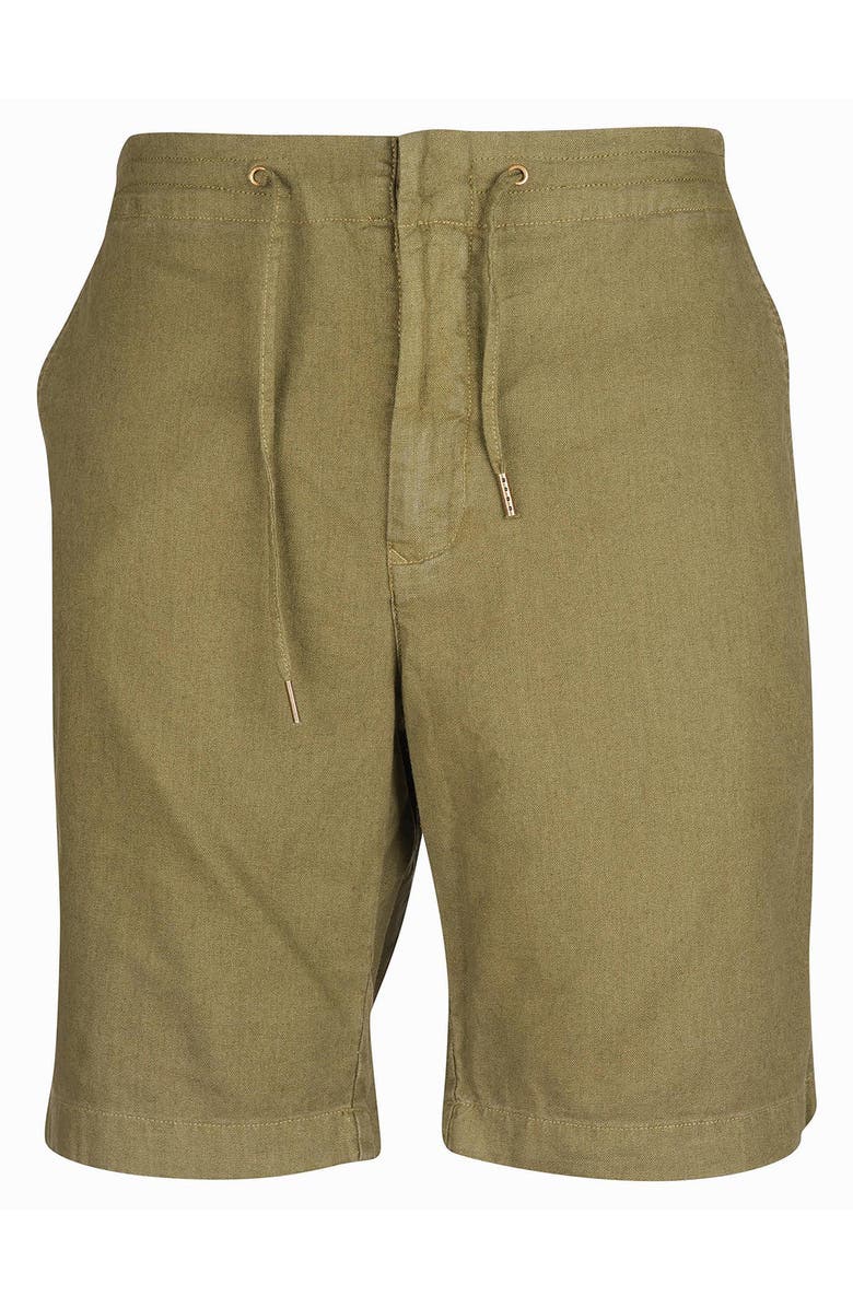 Barbour Linen & Cotton Blend Shorts, Alternate, color, Military Green