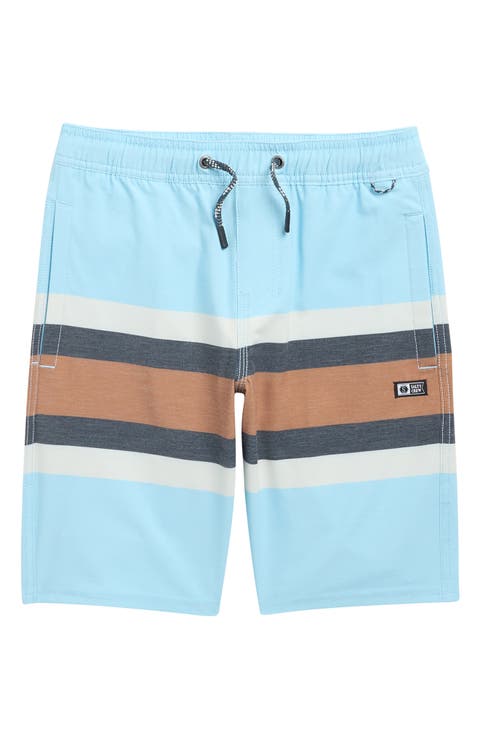 Kids' Crew Stripe Volley Swim Trunks (Big Kid)