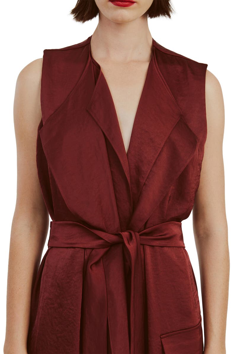 Bardot Lanza Tie Belt Dress, Alternate, color, Burgundy