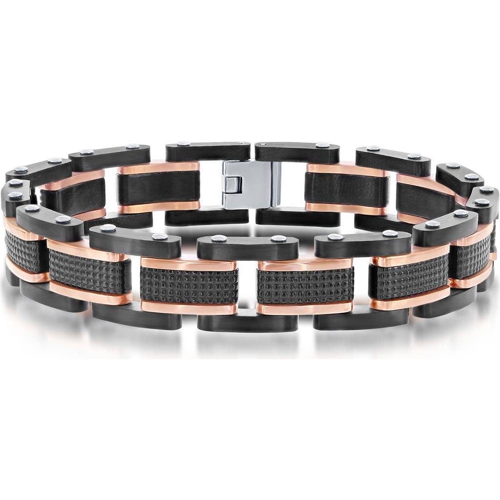 Blackjack Textured Link Bracelet In Black/chocolate