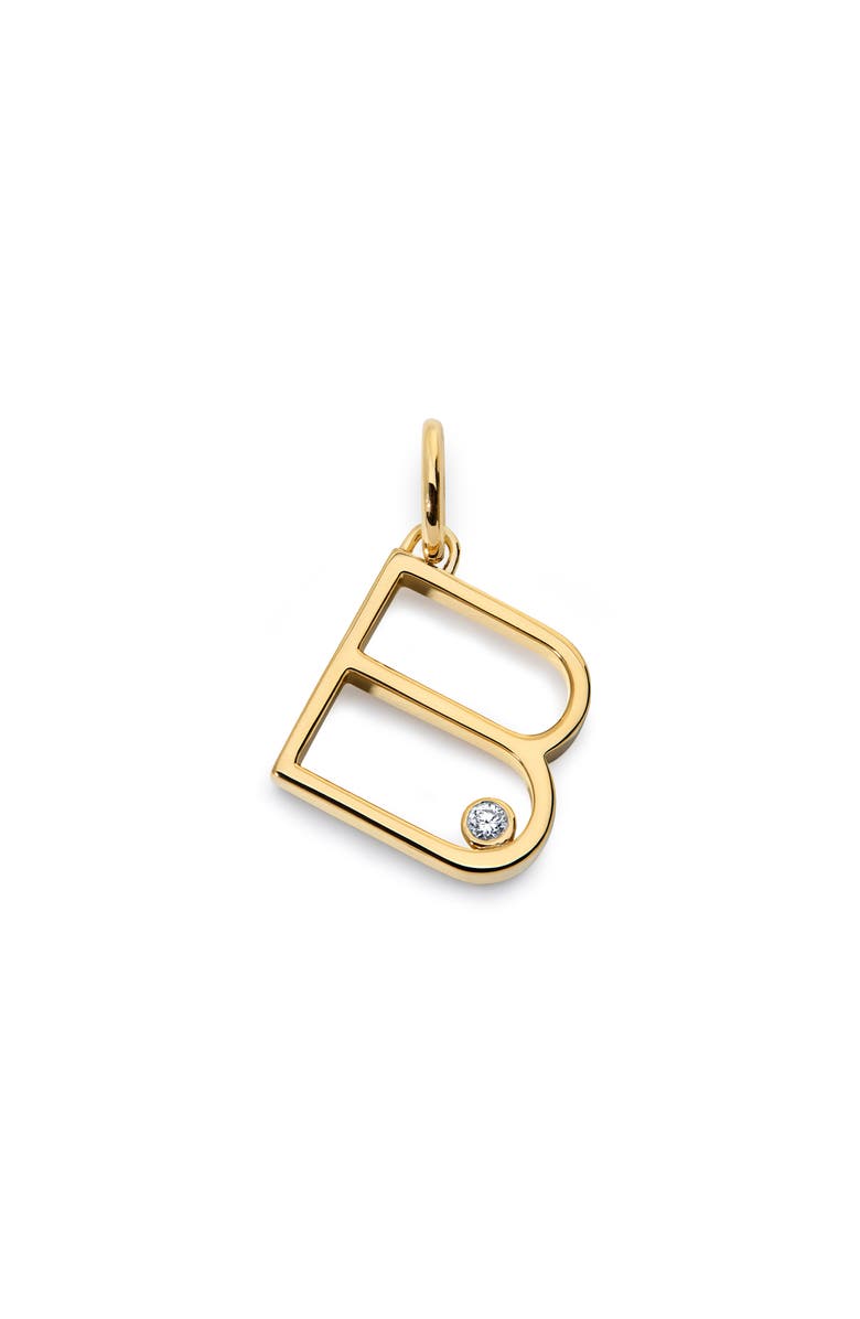 Monica Vinader Lab Grown Diamond Initial Pendant, Main, color, 18K Gold Vermeil/ Diamond B