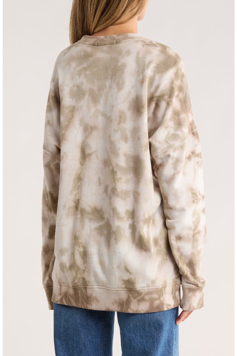 Cathy Tie-Dye Crew Neck Boyfriend Pullover, Alternate, color, RANGER GREEN/ARTICHOKE