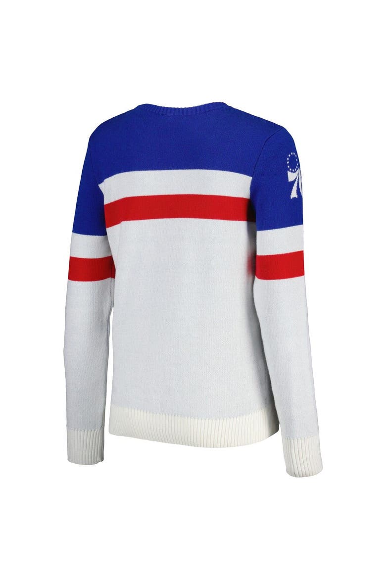 Women's Lusso Royal/Cream Philadelphia 76ers Dominique Pullover Sweater, Alternate, color, Royal