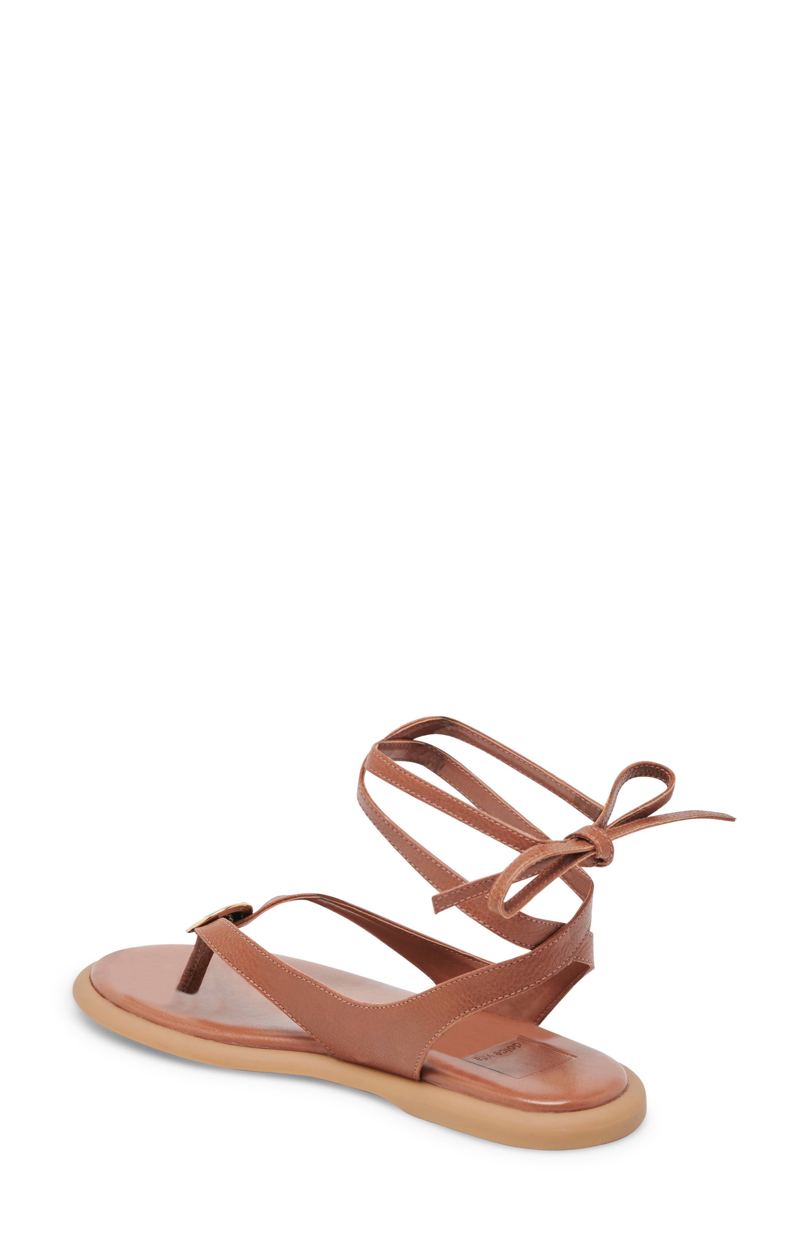 Dolce Vita Judy Ankle Wrap Sandal, Alternate, color, Cognac Leather