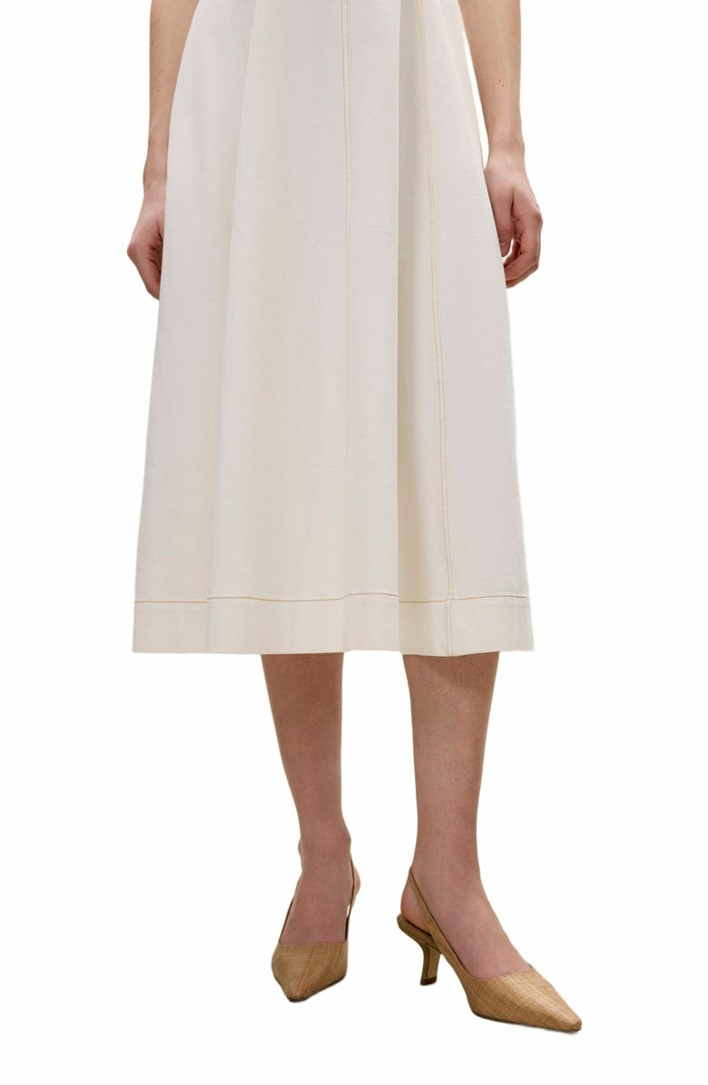 Rebecca Taylor Cora Denim Dress, Alternate, color, Eggshell Wash