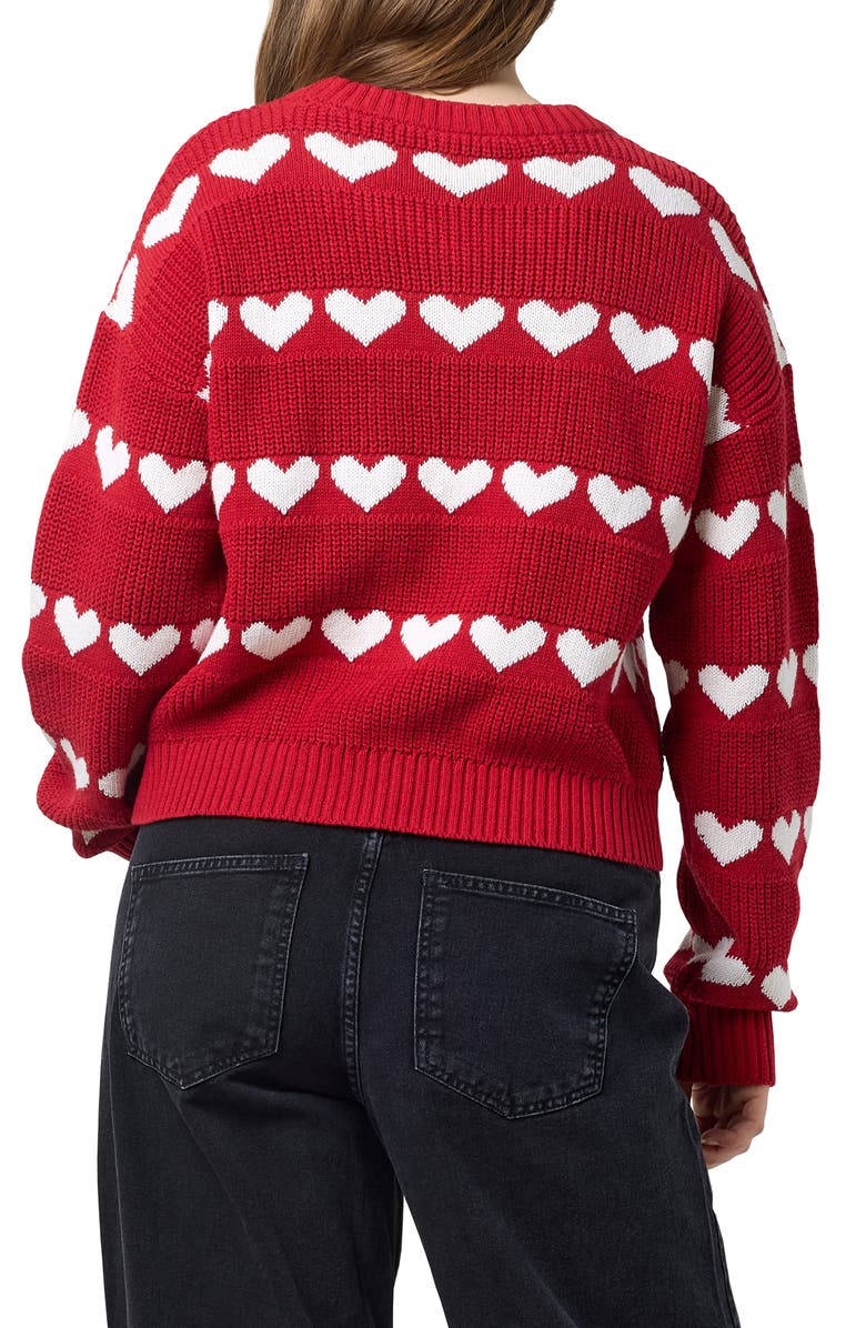 Noisy may Blitzen Heart Sweater, Alternate, color, Racing Red Detailbi