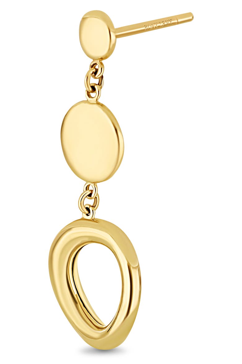 14k Gold Drop Earrings, Alternate, color, 14KY