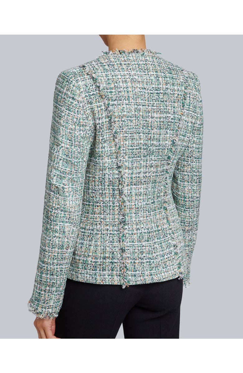 Santorelli GEORGIA Jacket in Luxury Tweed with Fringe Detail, Alternate, color, 