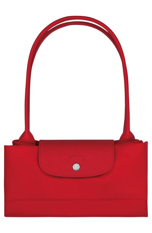 Longchamp Le Pliage Green Recycled Canvas Large Shoulder Tote In Red