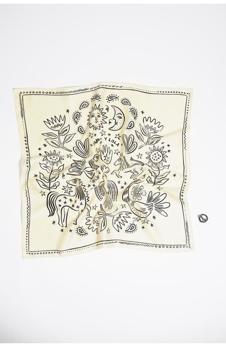 Bimba y Lola Esoteric Scarf Bag Charm, Alternate, color, Ivory