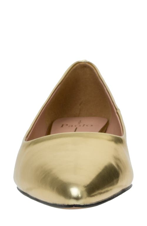 Linea Paolo Patent Pointed Toe Pump In Gold