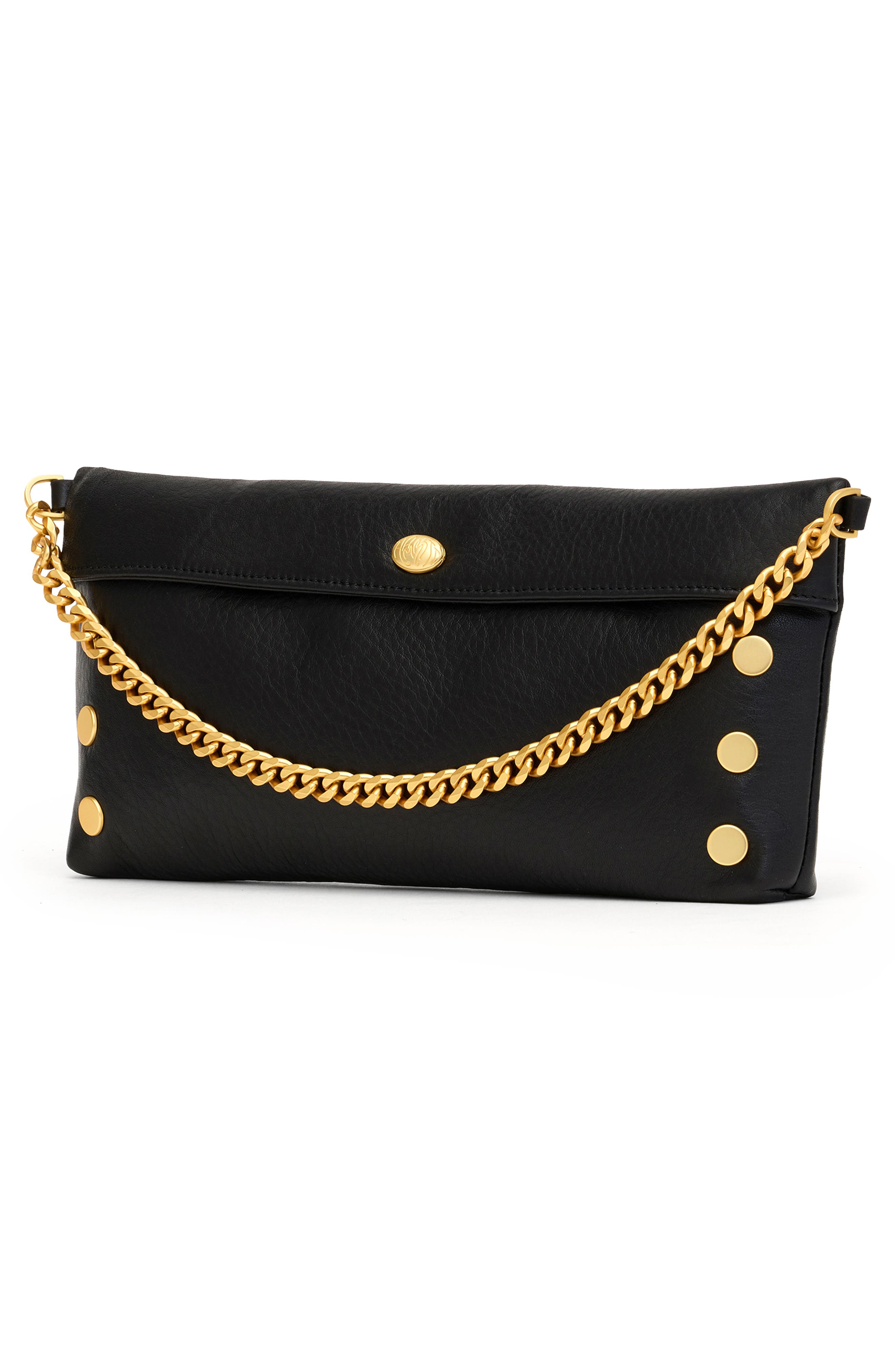 HAMMITT Invitation Clutch, Alternate, color, Black/ Brushed Gold