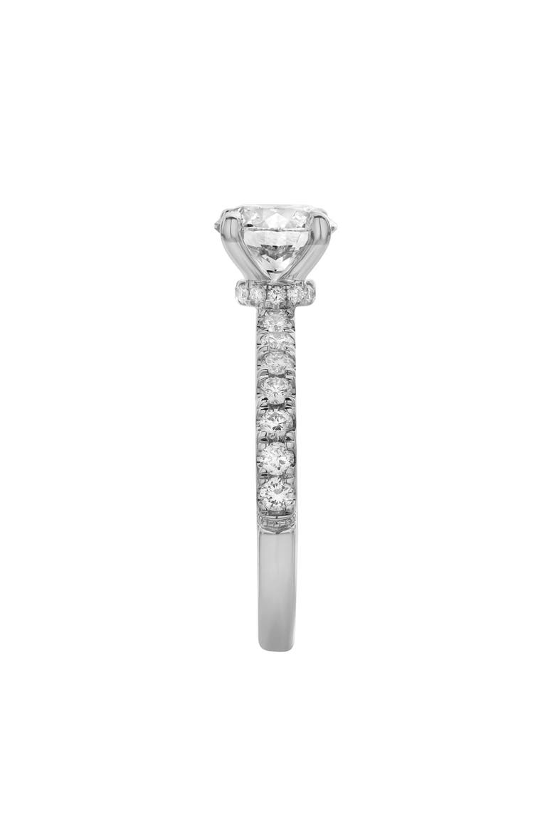 Aurielle 14K Gold Round Cut Hidden Halo Lab Grown Diamond Engagement Ring - 2 Ct, Alternate, color, 14K White Gold