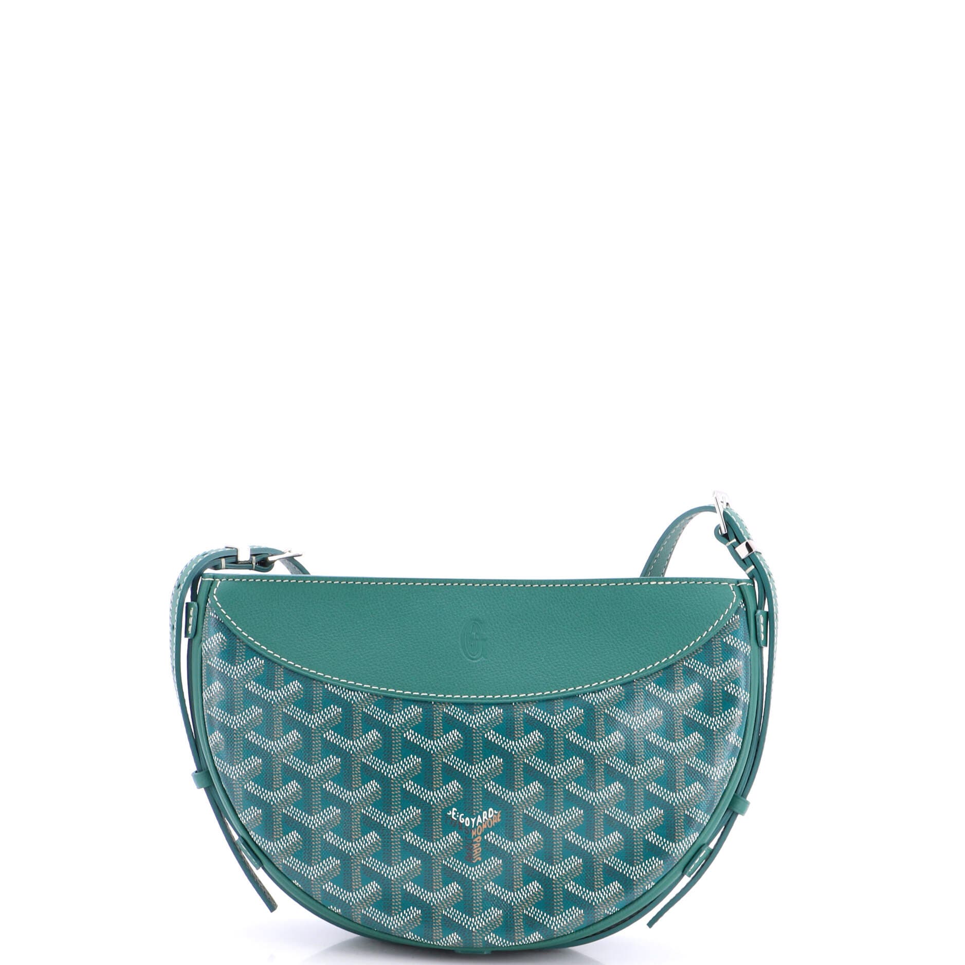 Hirondelle Shoulder Bag Coated Canvas and Leather, Alternate, color, Green