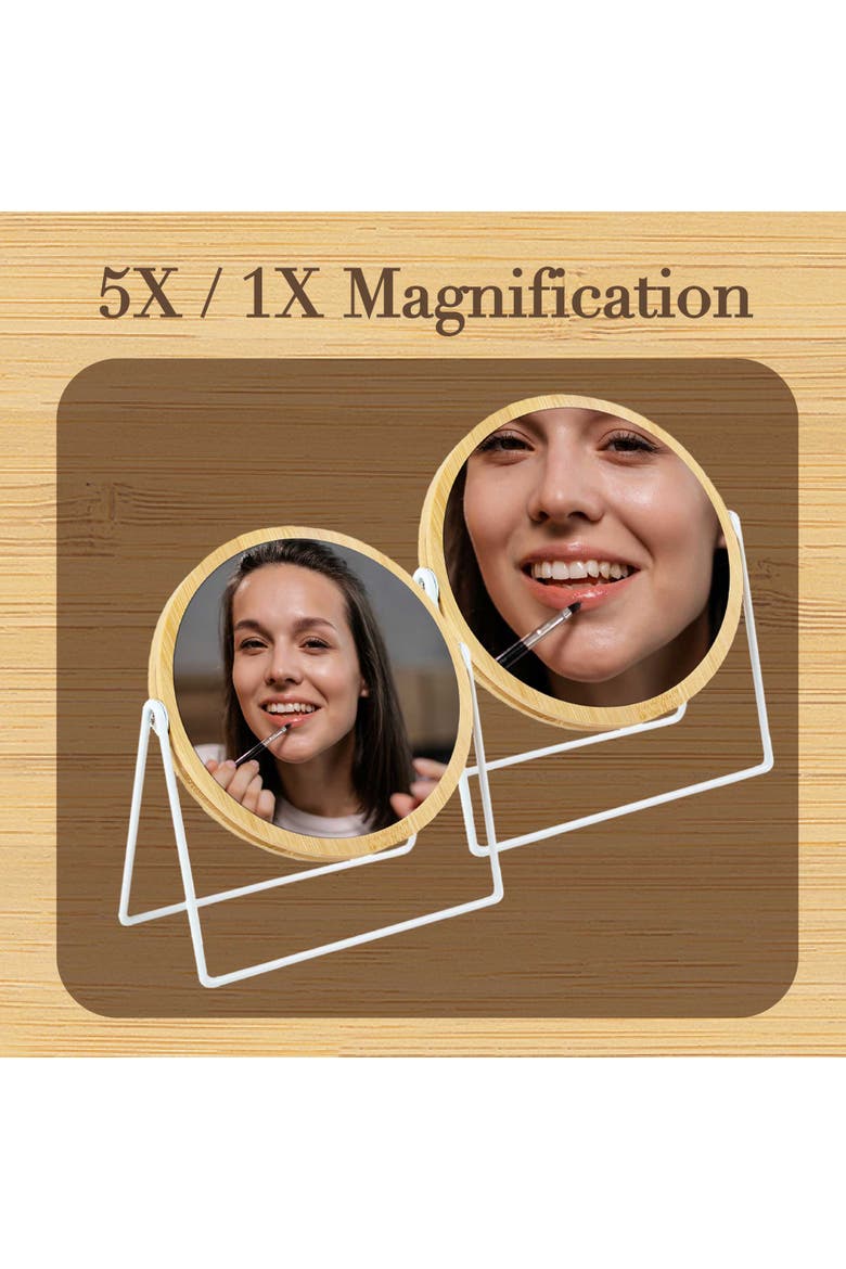 Dual-Side Mirror with Seamless 360° Rotation, Alternate, color, Ivory