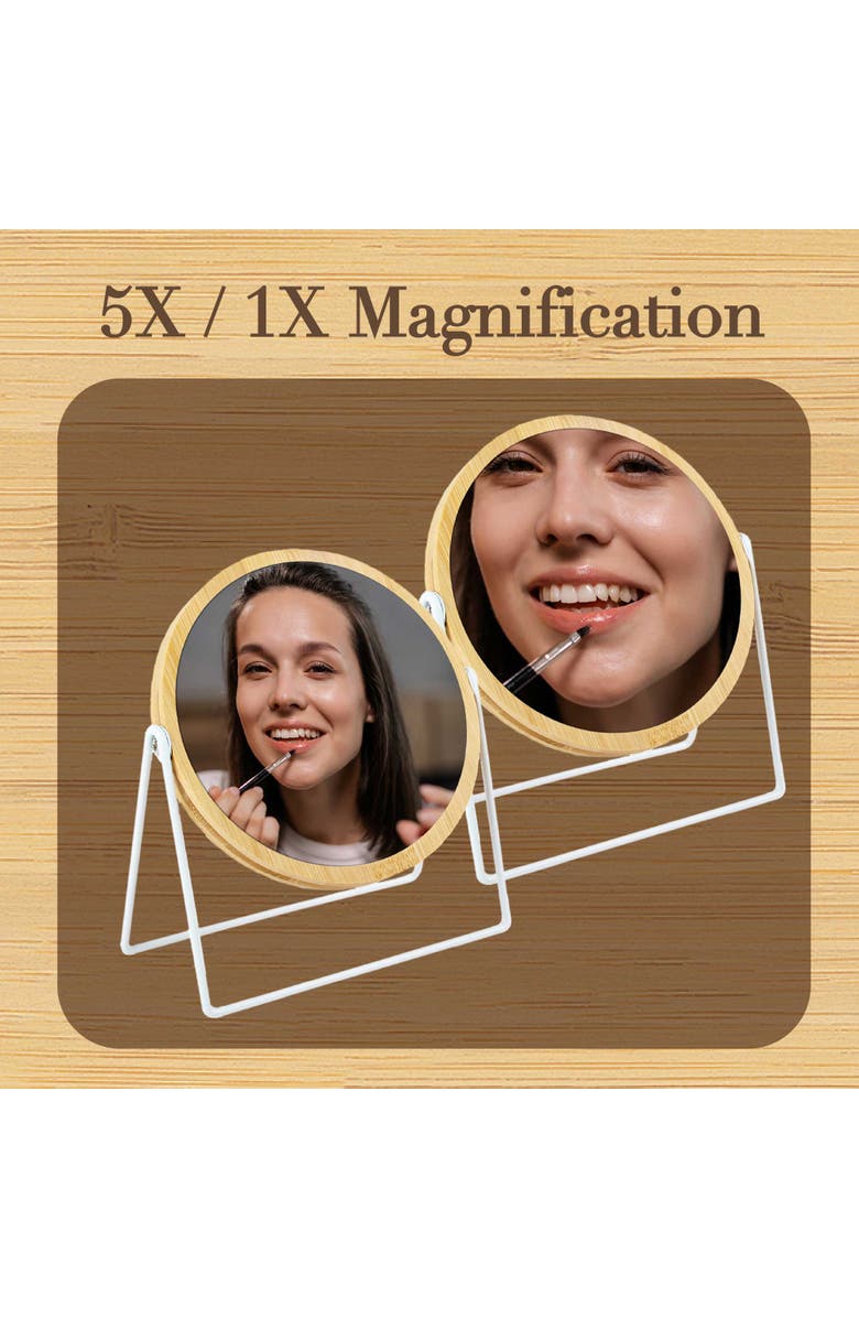 PURSONIC Dual-Side Mirror with Seamless 360° Rotation, Alternate, color, Ivory