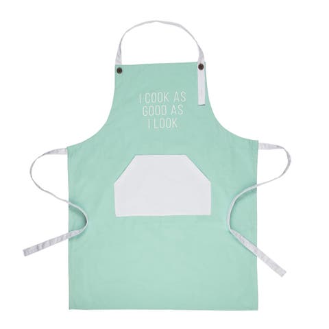 I Cook As Good As I Look Apron Cotton Green