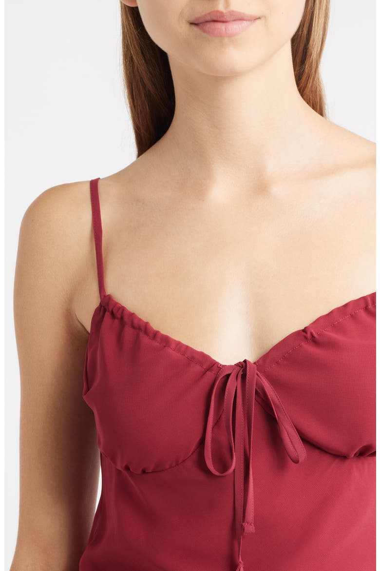 The Josephine Tie Front Camisole, Alternate, color, BURGUNDY