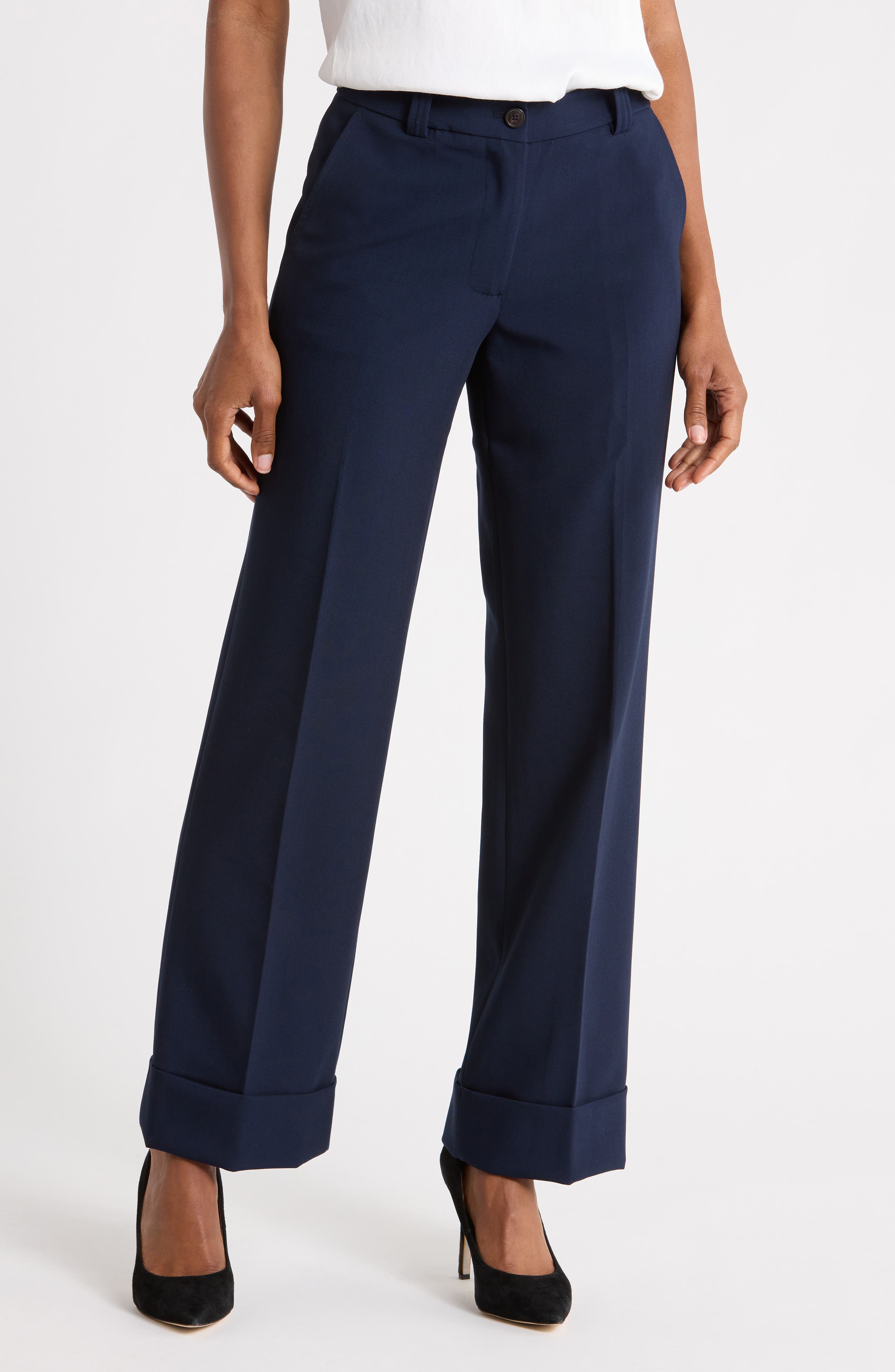 Cuffed Wide Leg Pants