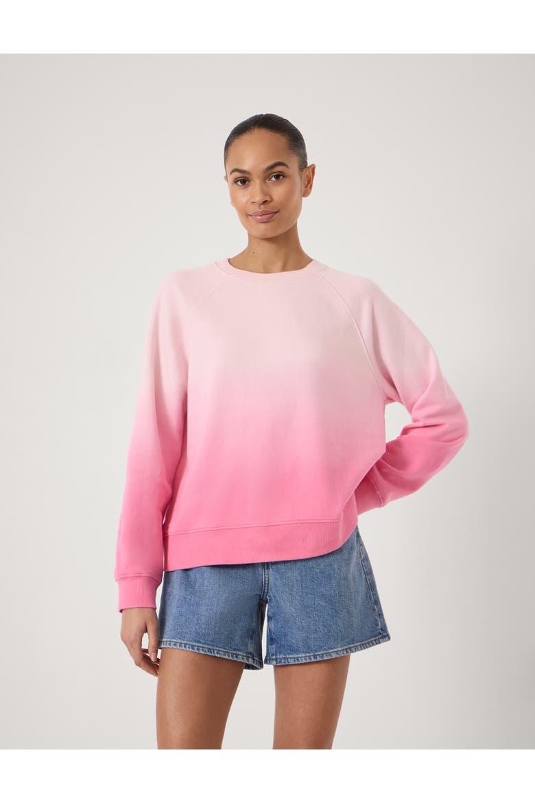 Aven Ombre Cotton Sweatshirt, Main, color, Azalea Pink