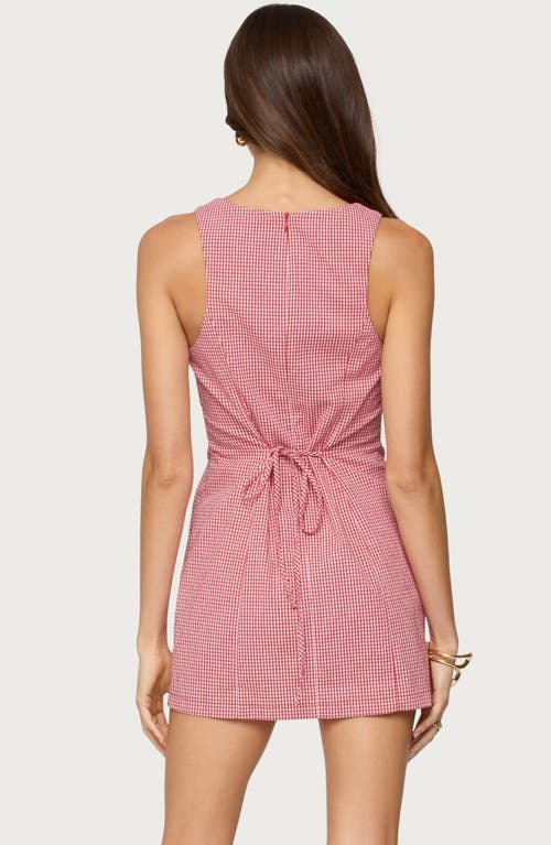 Edikted Macee Gingham Sleeveless Romper In Pink