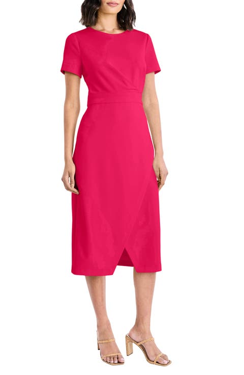 Short Sleeve Tulip Hem Midi Dress