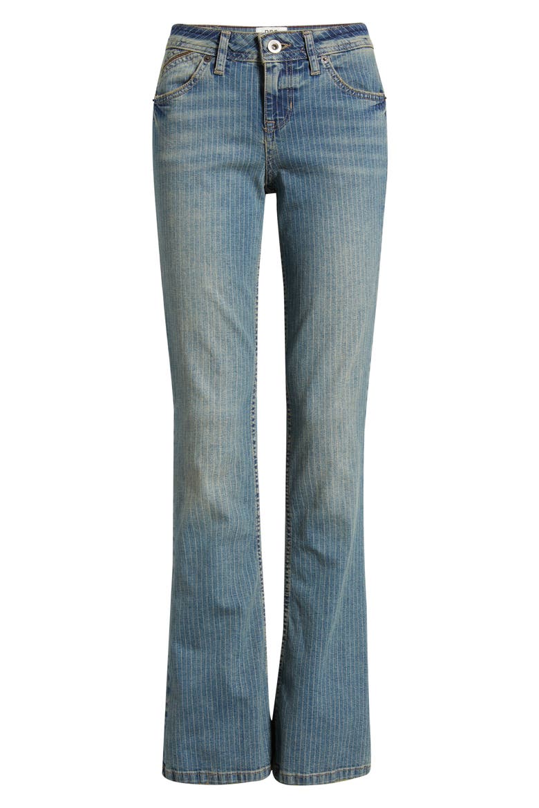 Brooke Pinstripe Low Rise Flare Jeans, Alternate, color, TINTED STRIPE