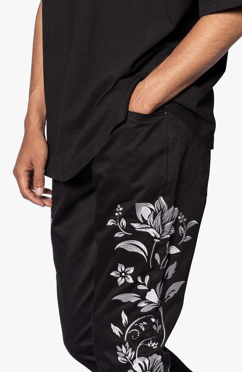 mnml B690 Floral Embroidery Flare Leg Jeans, Alternate, color,