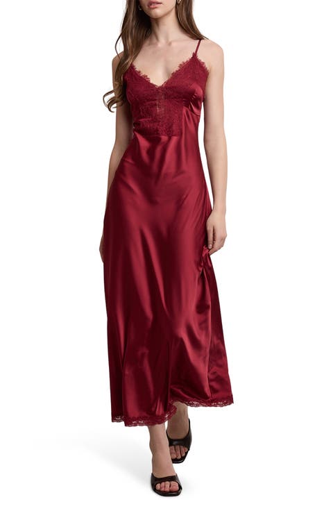 Lace Trim Sleeveless Mermaid Slipdress