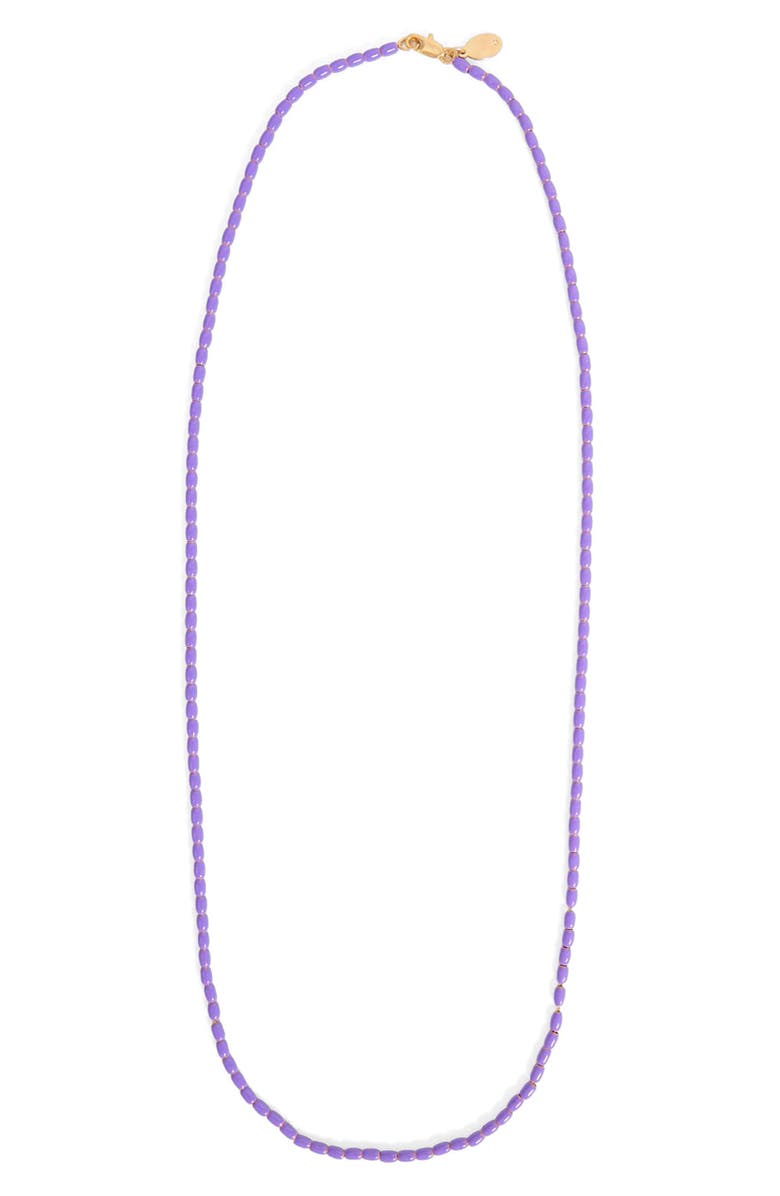 Clare V. Enamel Barrel Chain Necklace, Main, color, Jacaranda