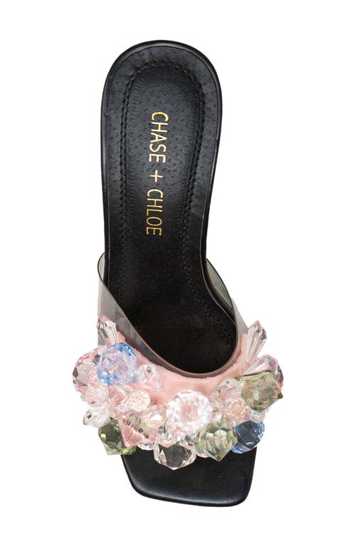 Chase & Chloe Chase And Chloe Beaded Cluster Clear Sandal