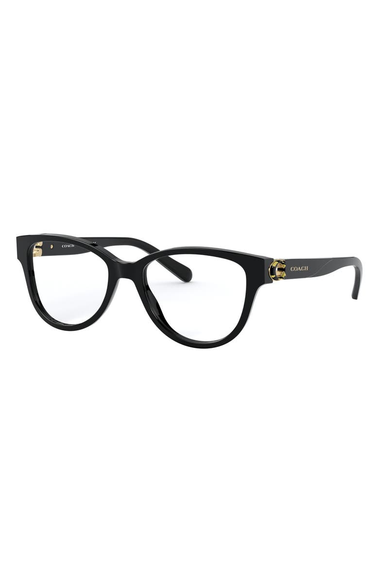 COACH 51mm Cat Eye Optical Glasses, Alternate, color, 