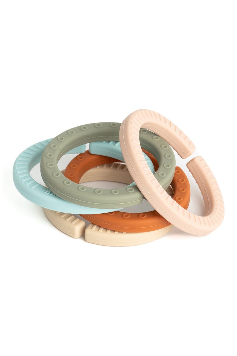 Set of 5 Happy Links Teething Rings, Alternate, color, MULTI
