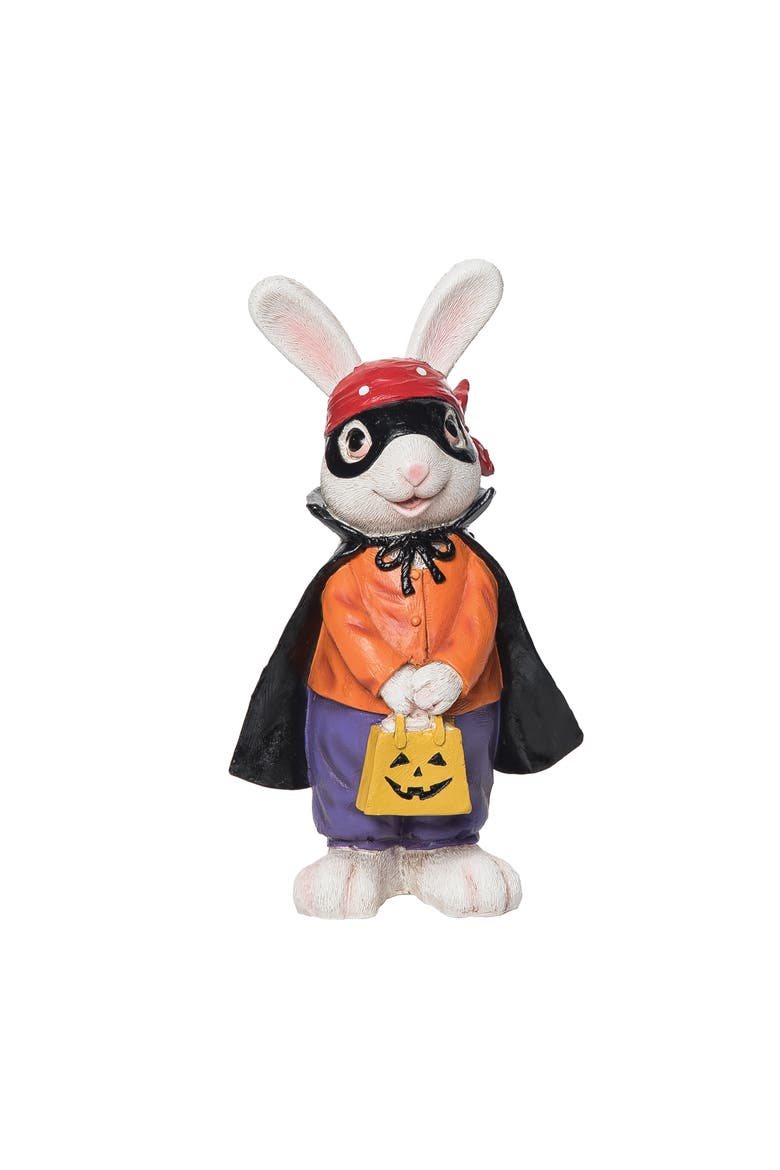 Trick or Treat Zorro Rabbit Small Halloween Decorative Figurine, Main, color, Orange
