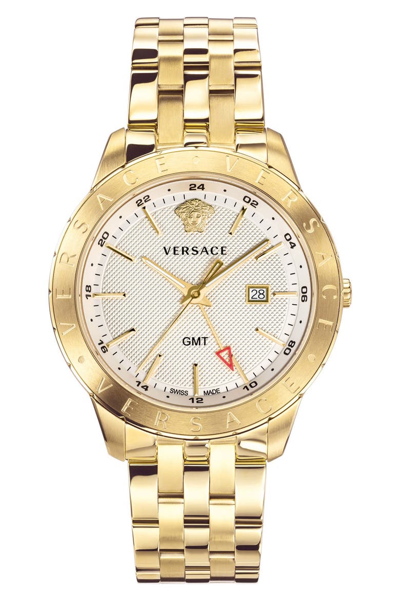 Univers Bracelet Watch, 43mm, Main, color, GOLD/ WHITE/ GOLD