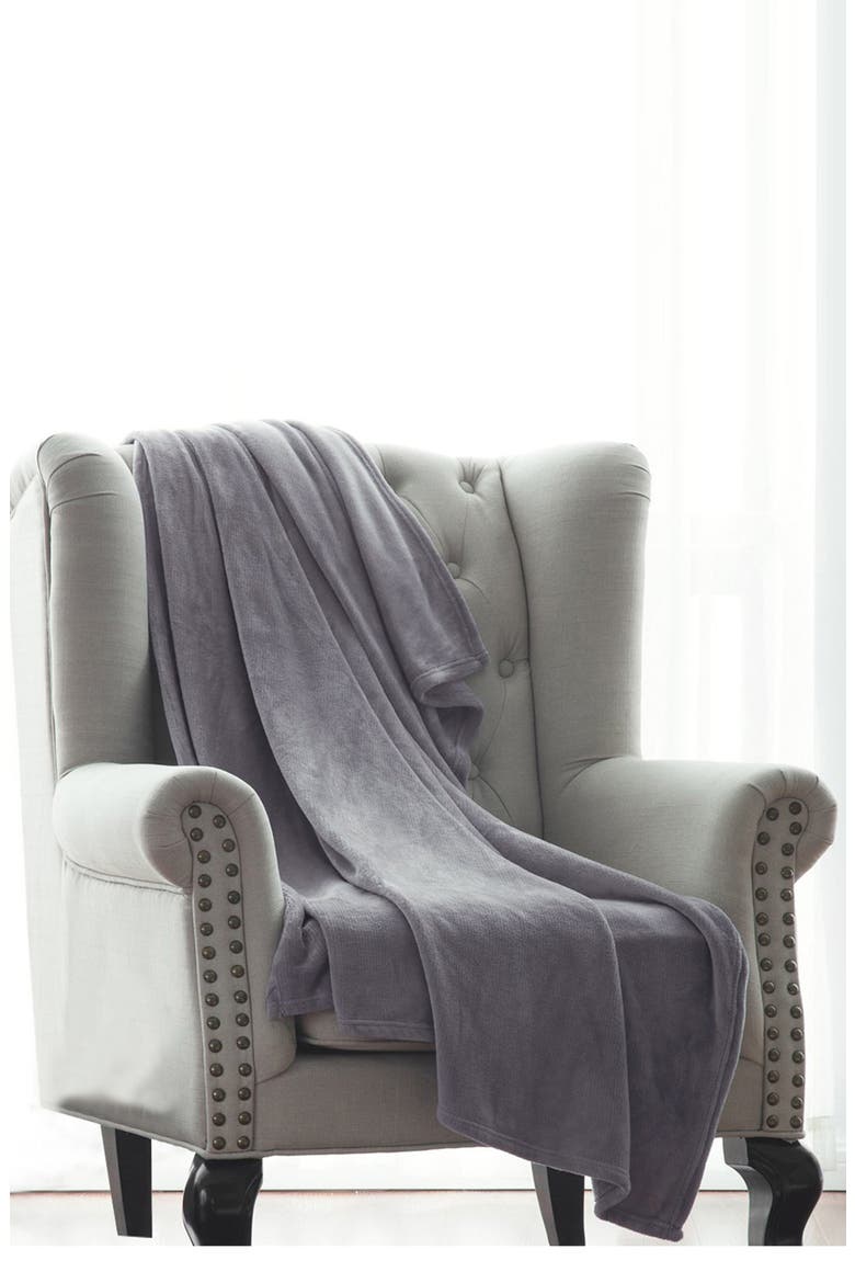 2-Pack Soft Fleece Throw Blankets, Alternate, color, GRAY