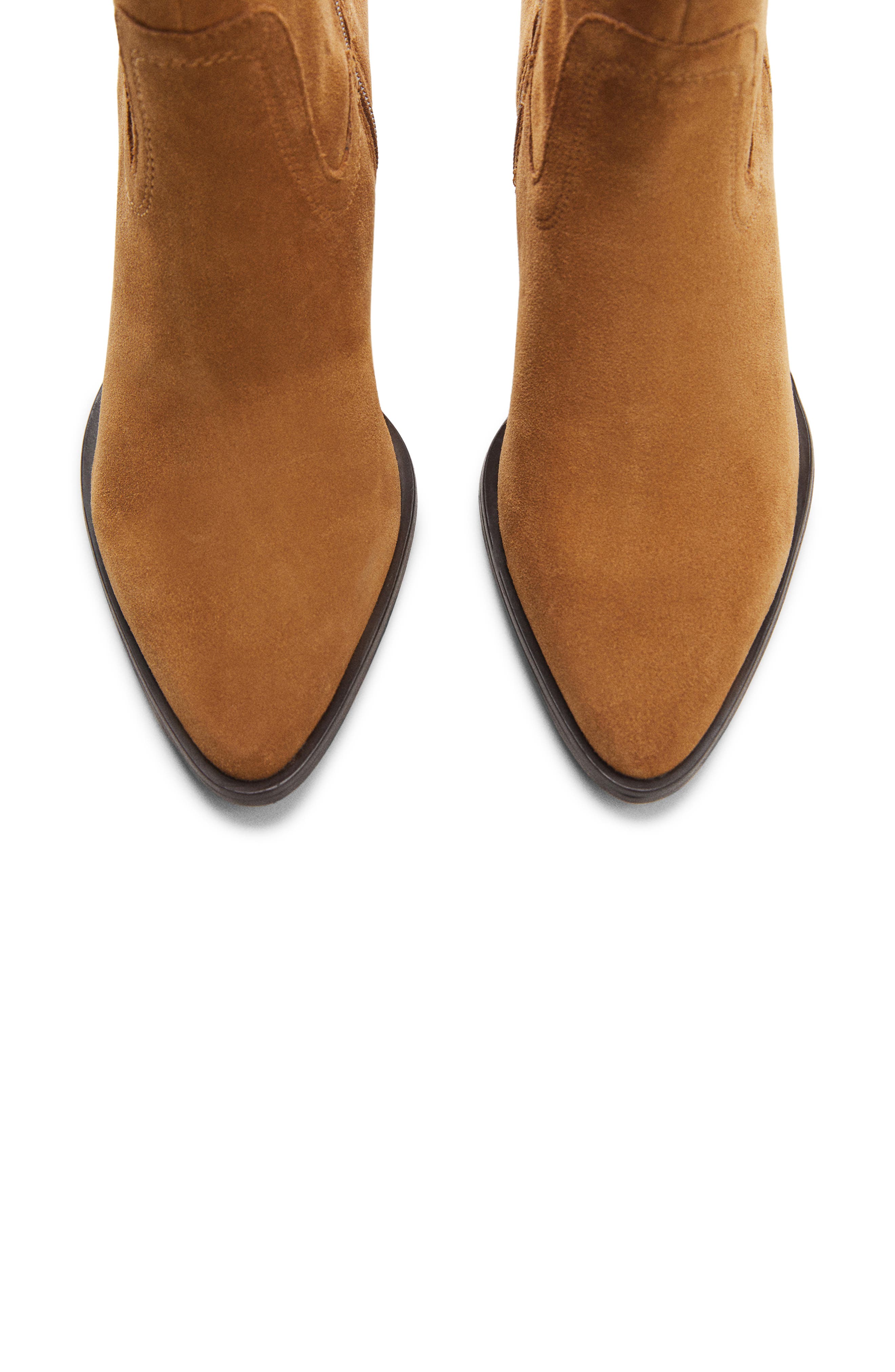 MANGO Size Zip Western Boot, Alternate, color, 