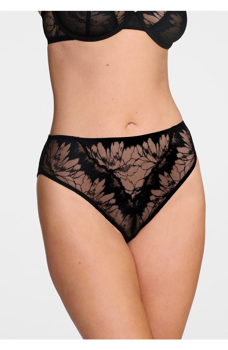 CUUP The Highwaist- Floral Lace, Alternate, color, Black