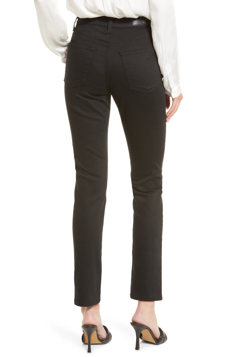 AG Alexxis High Waist Straight Leg Jeans, Alternate, color, Blackboard