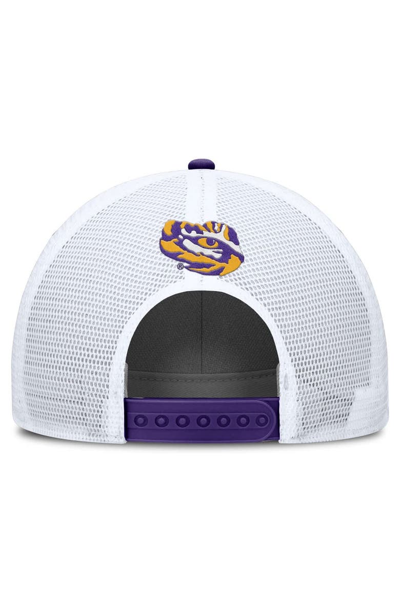 Nike Men's Nike Purple/White LSU Tigers 2025 On-Field Rise Patch Trucker Adjustable Hat, Alternate, color, Purple