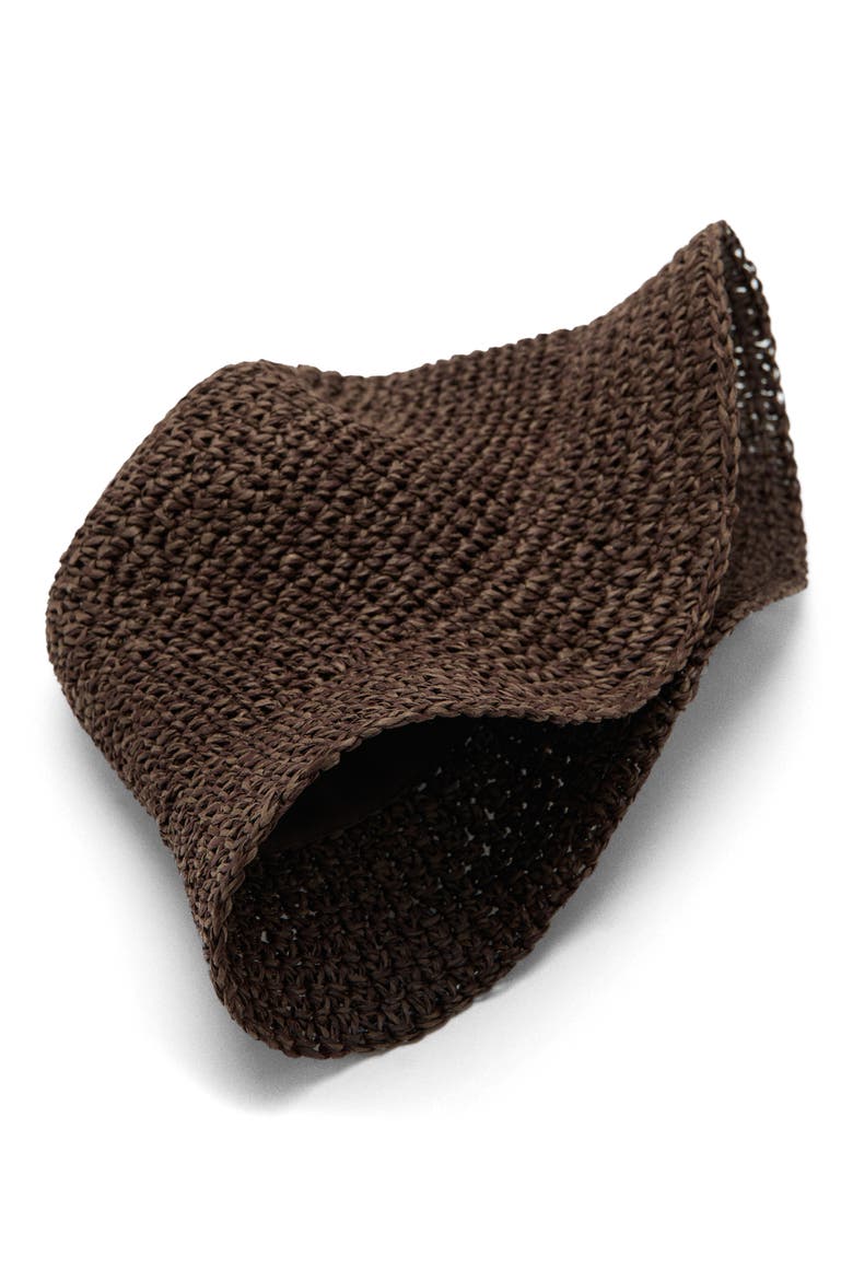 Crochet Raffia Bucket Hat, Alternate, color, CHOCOLATE