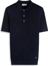 Bugatchi Checkerboard Stitch Polo Sweater
