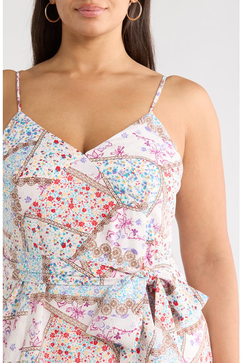 Minzi Floral Print Pleated Sleeveless Midi Dress, Alternate, color, LAVENDER-MULTI