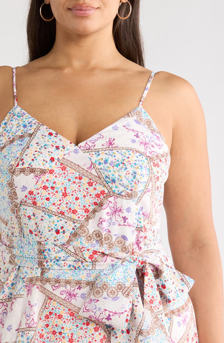 SUGARLIPS Minzi Floral Print Pleated Sleeveless Midi Dress, Alternate, color, Lavender-Multi