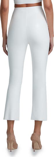 Faux Leather Flare Crop Pull-On Pants