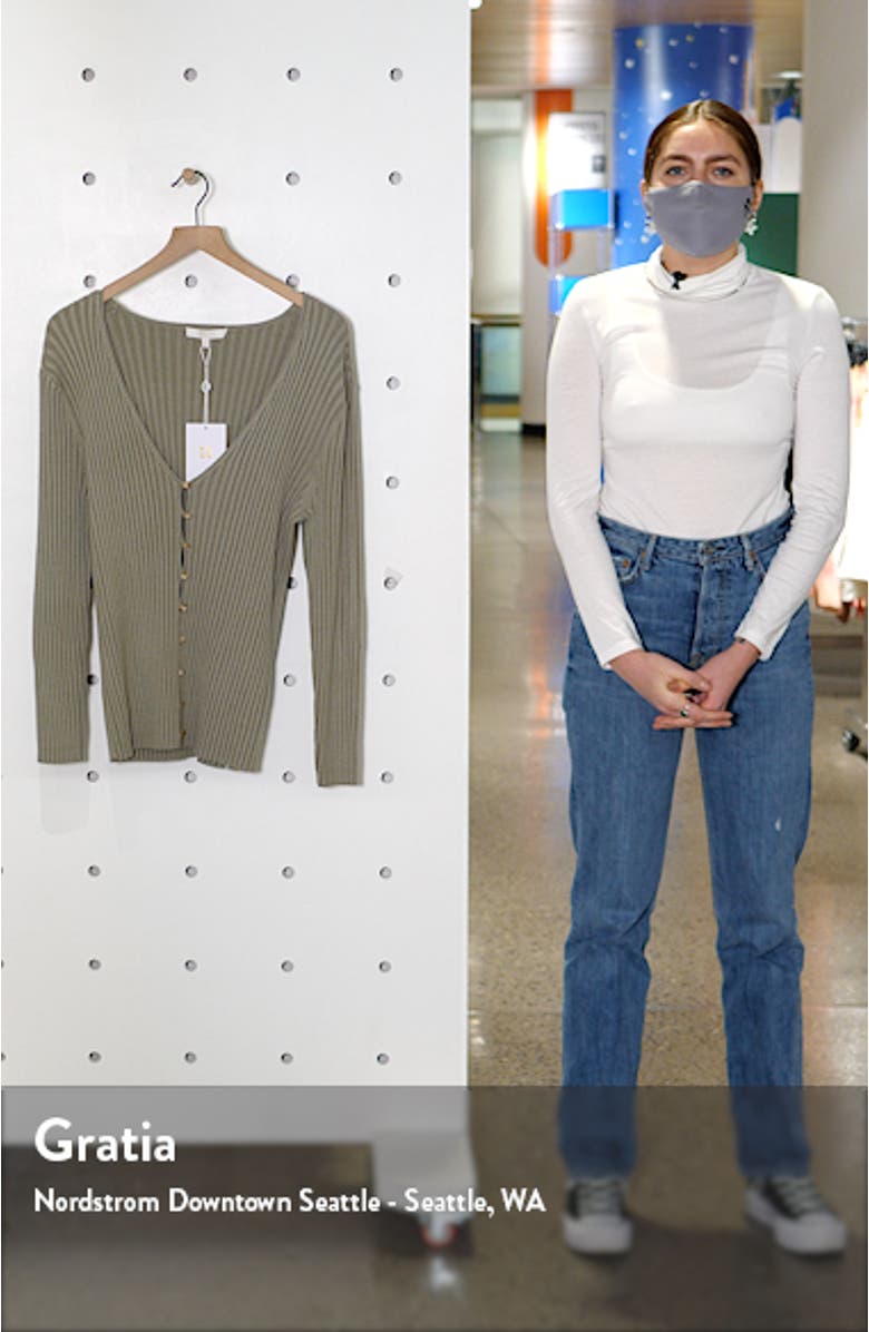 Frenchie Rib V-Neck Cardigan, sales video thumbnail